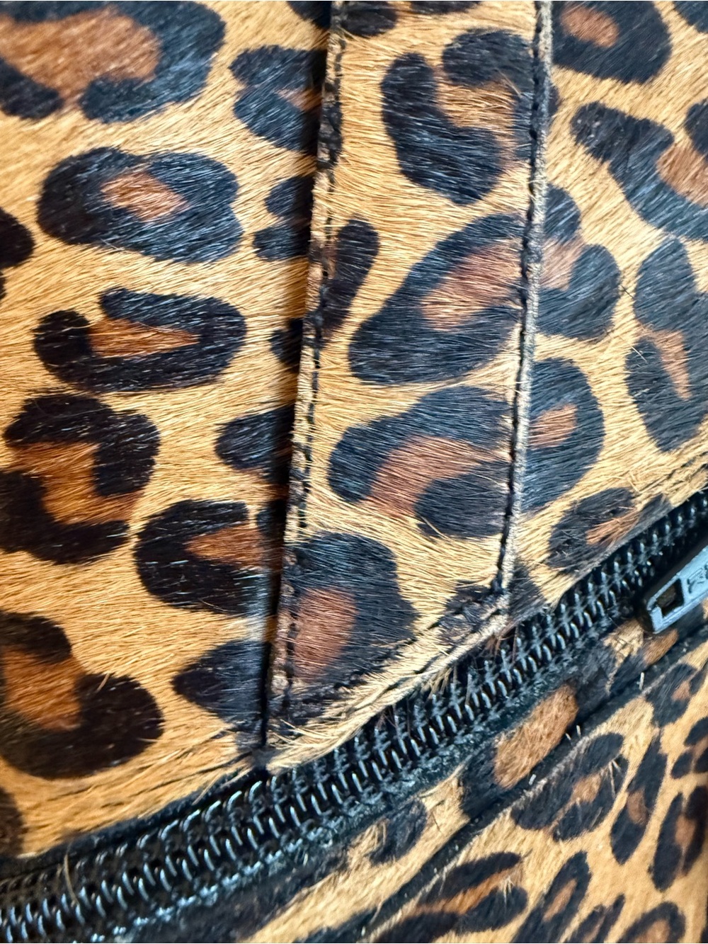 Gianni Bini Leopard Print Torloni Ankle Boots Stacked Heel Black & Congac 8.5 - Picture 13 of 14